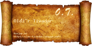 Olár Tivadar névjegykártya